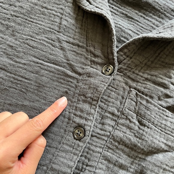 Dark Grey 2 Piece Sleep Set Short Sleeve Top + Drawstring Shorts Size XS Pajamas - Picture 11 of 12